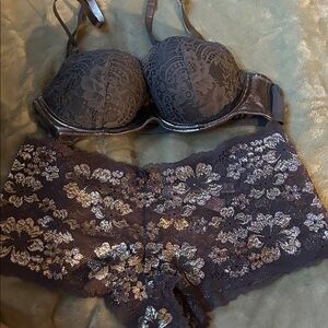 Victoria's Secret Black Lace Bra Set
